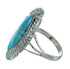 Southwest Genuine Sterling Silver Turquoise Ring Size 8-1/2 QX85110